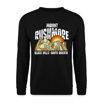 Mount Rushmore, Black Hills South Dakota - Unisex Pullover - Schwarz - Vorne - Alina (178cm) & Michal (187cm)