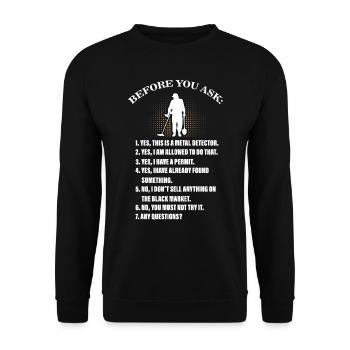 Metal detection, metal detector - Unisex Sweatshirt - black - Front - Alina (178cm) & Michal (187cm)