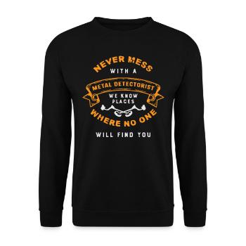 Metal detection, metal detector - Unisex Sweatshirt - black - Front - Alina (178cm) & Michal (187cm)