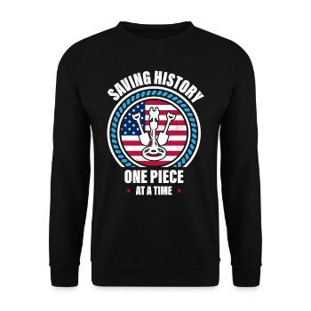 Metal detection, metal detector - Unisex Sweatshirt - black - Front - Alina (178cm) & Michal (187cm)