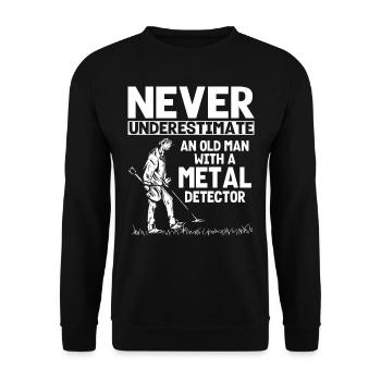Metal detection, metal detector - Unisex Sweatshirt - black - Front - Alina (178cm) & Michal (187cm)