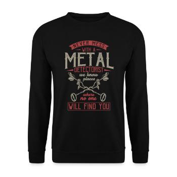 Metal detection, metal detector - Unisex Sweatshirt - black - Front - Alina (178cm) & Michal (187cm)