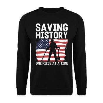 Metal detection, metal detector - Unisex Sweatshirt - black - Front - Alina (178cm) & Michal (187cm)