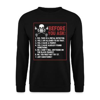 Metal detection, metal detector - Unisex Sweatshirt - black - Front - Alina (178cm) & Michal (187cm)