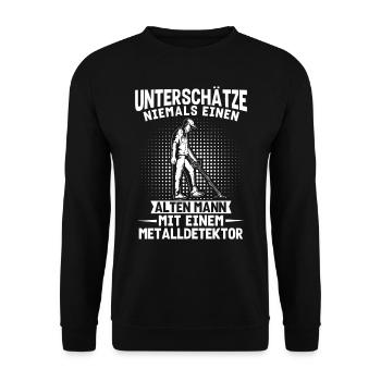 Metalldetektion, Metalldetektor - Unisex Pullover - Schwarz - Vorne - Alina (178cm) & Michal (187cm)