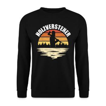 Holzversteher, Waldarbeiter, Holzfäller - Unisex Pullover - Schwarz - Vorne - Alina (178cm) & Michal (187cm)
