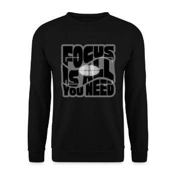 Focus is all you need, photographer camera - Unisex Sweatshirt - black - Front - Alina (178cm) & Michal (187cm)