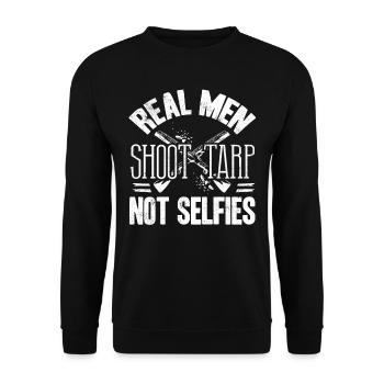 Alter Mann Schießt Falle, Falle Schießen - Unisex Pullover - Schwarz - Vorne - Alina (178cm) & Michal (187cm)