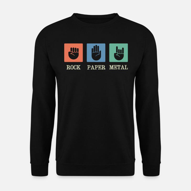 Metal -Musik, Rockpapiermetallmusik - Unisex Pullover - Schwarz
