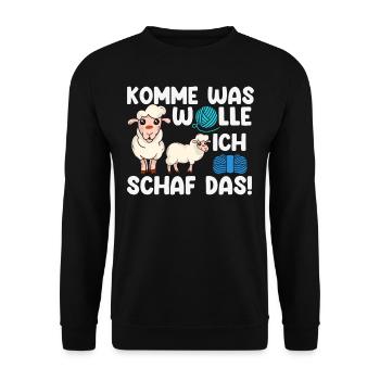 Schaf, Hirte, Schafhirte, Schafzucht - Unisex Pullover - Schwarz - Vorne - Alina (178cm) & Michal (187cm)