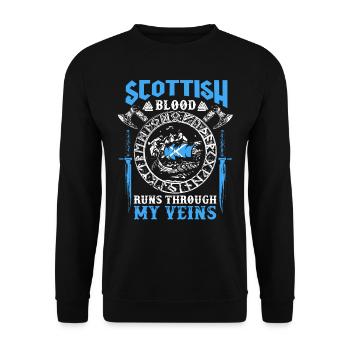 Scottish Blood Runs Through My Veins - Unisex Sweatshirt - black - Front - Alina (178cm) & Michal (187cm)