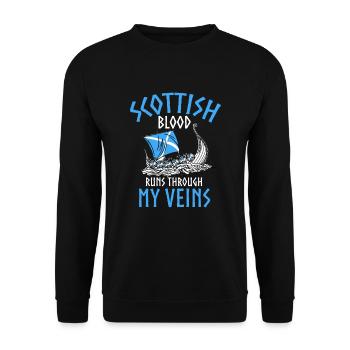 Scottish Blood Runs Through My Veins - Unisex Sweatshirt - black - Front - Alina (178cm) & Michal (187cm)