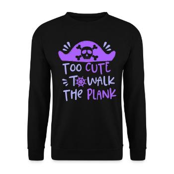 Too Cute to Go With The Plank, Girl Pirate - Unisex Sweatshirt - black - Front - Alina (178cm) & Michal (187cm)