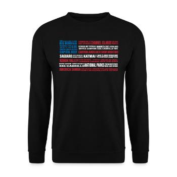U.S. National Parks, National Park, Denali, Redwood - Unisex Sweatshirt - black - Front - Alina (178cm) & Michal (187cm)