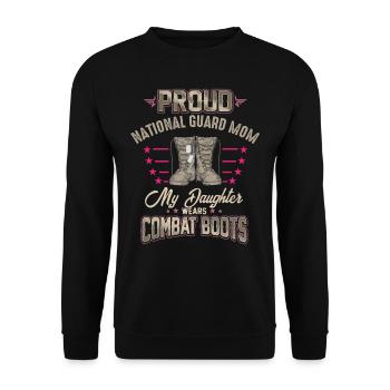 Proud National Guard Mother - Unisex Sweatshirt - black - Front - Alina (178cm) & Michal (187cm)