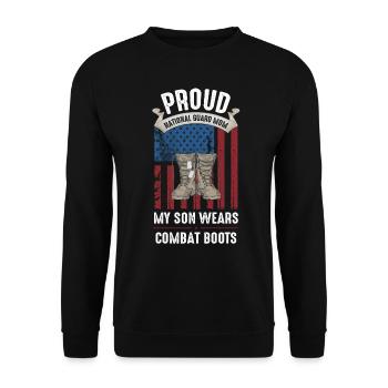 Proud National Guard Mother - Unisex Sweatshirt - black - Front - Alina (178cm) & Michal (187cm)