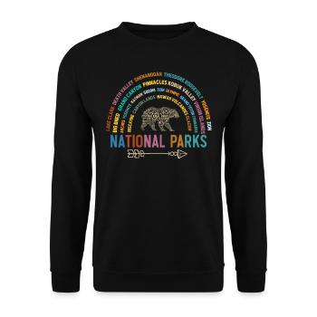 U.S. National Parks, National Park, Denali, Redwood - Unisex Sweatshirt - black - Front - Alina (178cm) & Michal (187cm)