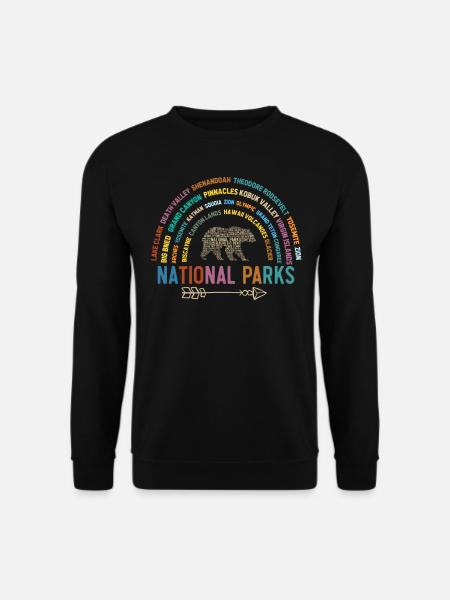 US-Nationalparks, Nationalpark, Denali, Redwood - Unisex Pullover - Schwarz
