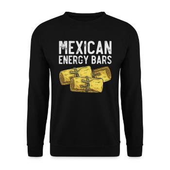 Mexikanische Energiebars, Mexikanische Tamales - Unisex Pullover - Schwarz - Vorne - Alina (178cm) & Michal (187cm)