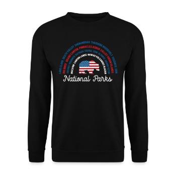 U.S. National Parks, National Park, Denali, Redwood - Unisex Sweatshirt - black - Front - Alina (178cm) & Michal (187cm)