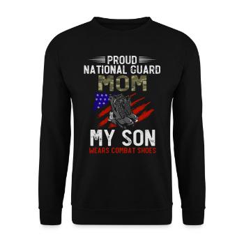 Proud National Guard Mother - Unisex Sweatshirt - black - Front - Alina (178cm) & Michal (187cm)