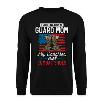 Proud National Guard Mother - Unisex Sweatshirt - black - Front - Alina (178cm) & Michal (187cm)