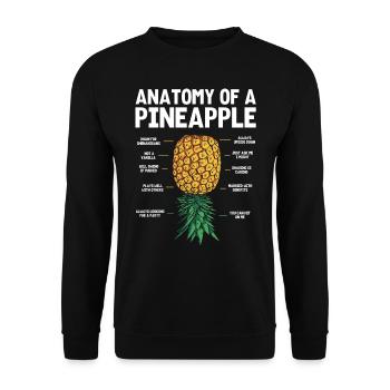 Auf Den Kopf Der Ananasananas Anatomie - Unisex Pullover - Schwarz - Vorne - Alina (178cm) & Michal (187cm)