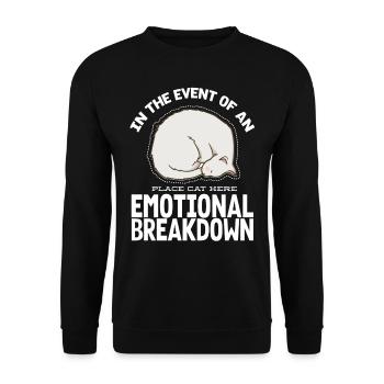 Décomposition émotionnelle Place Chat ici, Chat - Sweat-shirt Unisexe - noir - Devant - Alina (178cm) & Michal (187cm)