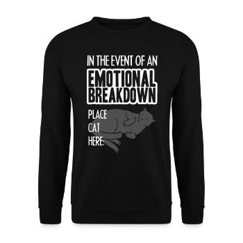 Décomposition émotionnelle Place Chat ici, Chat - Sweat-shirt Unisexe - noir - Devant - Alina (178cm) & Michal (187cm)