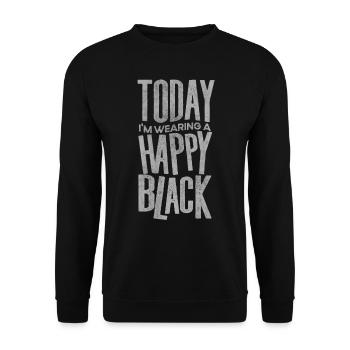 Today I wear a cheerful black - Unisex Sweatshirt - black - Front - Alina (178cm) & Michal (187cm)