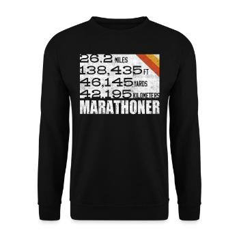 Marathoner, Marathon, Runners, 26, 2 - Unisex Sweatshirt - black - Front - Alina (178cm) & Michal (187cm)