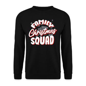 Weihnachtsfeier Der Familie, Weihnachtsfeier - Unisex Pullover - Schwarz - Vorne - Alina (178cm) & Michal (187cm)