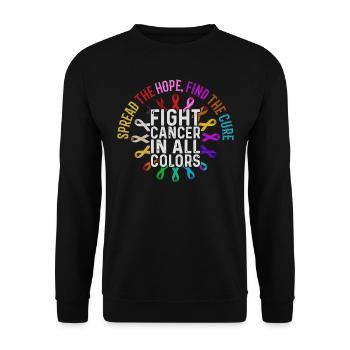Combattez le cancer de toutes les couleurs - Sweat-shirt Unisexe - noir - Devant - Alina (178cm) & Michal (187cm)