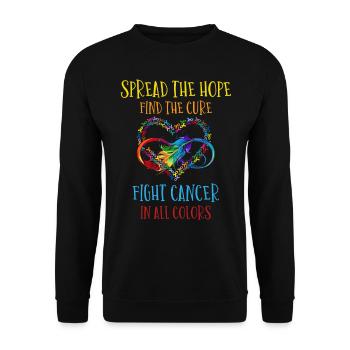 Combattez le cancer de toutes les couleurs - Sweat-shirt Unisexe - noir - Devant - Alina (178cm) & Michal (187cm)