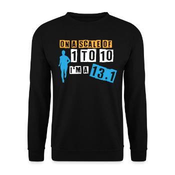 Half Marathon, Marathon, Runner - Unisex Sweatshirt - black - Front - Alina (178cm) & Michal (187cm)