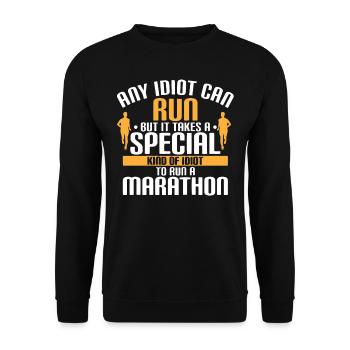 Semi-marathon, marathon, coureur - Sweat-shirt Unisexe - noir - Devant - Alina (178cm) & Michal (187cm)