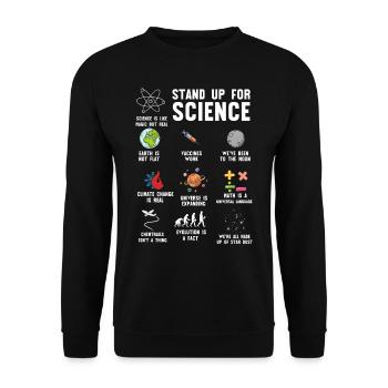 Steh Auf Für Wissenschaft, Wissenschaft - Unisex Pullover - Schwarz - Vorne - Alina (178cm) & Michal (187cm)