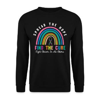 Combattez le cancer de toutes les couleurs - Sweat-shirt Unisexe - noir - Devant - Alina (178cm) & Michal (187cm)