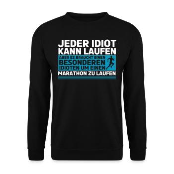 Halbmarathon, Marathon, Läufer - Unisex Pullover - Schwarz - Vorne - Alina (178cm) & Michal (187cm)