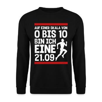 Halbmarathon, Marathon, Läufer - Unisex Pullover - Schwarz - Vorne - Alina (178cm) & Michal (187cm)