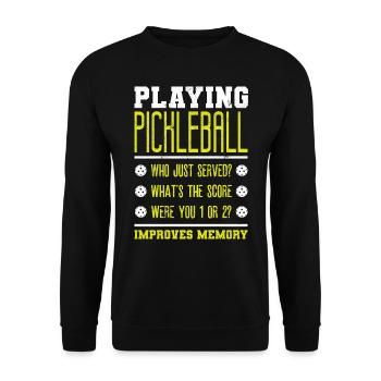 Jouer au pickleball améliore la mémoire - Sweat-shirt Unisexe - noir - Devant - Alina (178cm) & Michal (187cm)