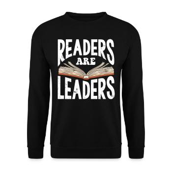 Readers are guides, reads, bookworms - Unisex Sweatshirt - black - Front - Alina (178cm) & Michal (187cm)