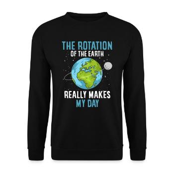 Earth rotation, really makes my day - Unisex Sweatshirt - black - Front - Alina (178cm) & Michal (187cm)