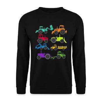 tracteurs, tracteur, amateur de tracteurs, agriculteur - Sweat-shirt Unisexe - noir - Devant - Alina (178cm) & Michal (187cm)