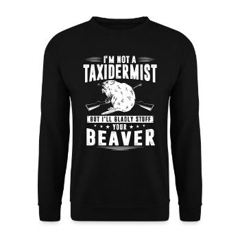 Beaver hunters, beaver hunting - Unisex Sweatshirt - black - Front - Alina (178cm) & Michal (187cm)