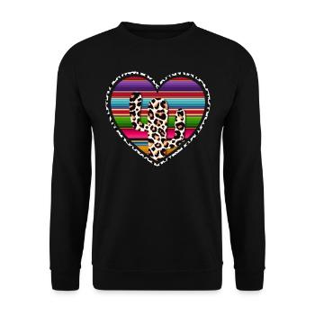 Westliche Kuhkaktus - Unisex Pullover - Schwarz - Vorne - Alina (178cm) & Michal (187cm)