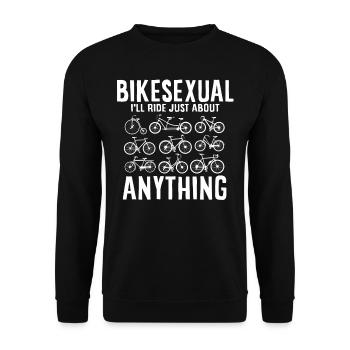 Bikesexual, Bicycle, Cycling - Unisex Sweatshirt - black - Front - Alina (178cm) & Michal (187cm)