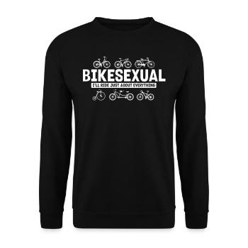 Bikesexual, Bicycle, Cycling - Unisex Sweatshirt - black - Front - Alina (178cm) & Michal (187cm)