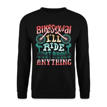 Bikesexual, Bicycle, Cycling - Unisex Sweatshirt - black - Front - Alina (178cm) & Michal (187cm)