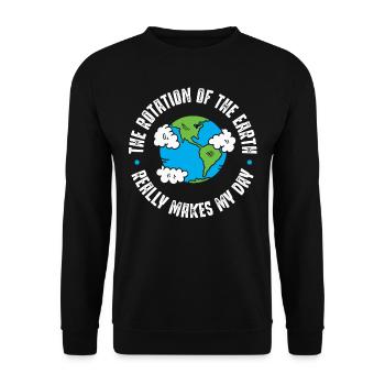 Earth rotation, really makes my day - Unisex Sweatshirt - black - Front - Alina (178cm) & Michal (187cm)